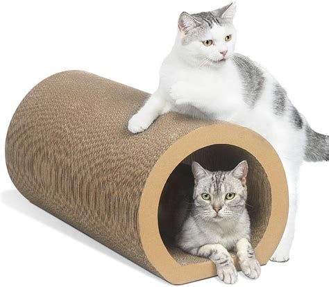 Aibuddy Cat Scratcher, Tunnel Cat Scratching Pad Bed Lounge with Catnip ...