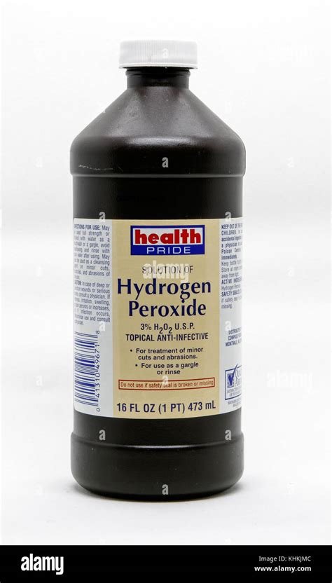 Bottle of Hydrogen Peroxide against white background Stock Photo - Alamy