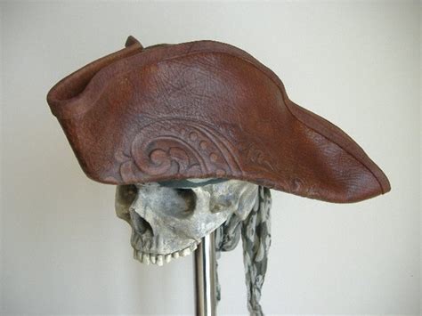 Real Leather Pirate Tricorn Hat