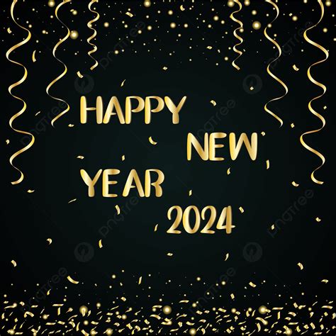 Happy New Year 2024 Golden Vector Background, Happy, New, Year ...