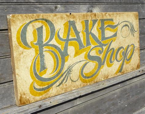 Bake Shop Sign faux vintage original hand painted wood sign