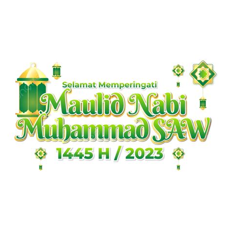 Text Of Maulid Nabi 2023 Year 1445 H Vector, Birthday Of The Prophet ...