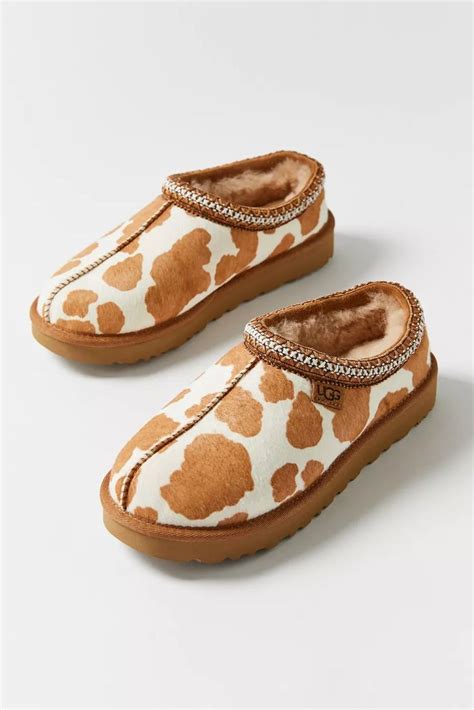 UGG Tasman Cow Print Slipper | Urban Outfitters | Print slippers, Cow ...