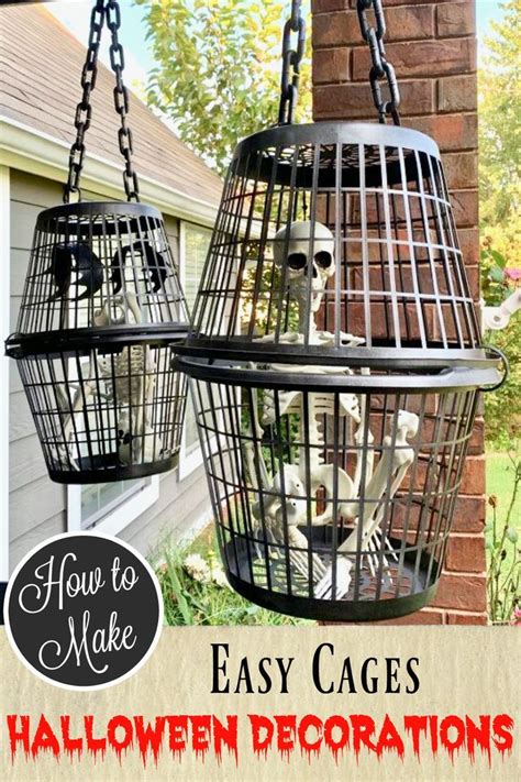 DIY Caged Halloween Decor | Easy halloween decorations, Scary halloween ...