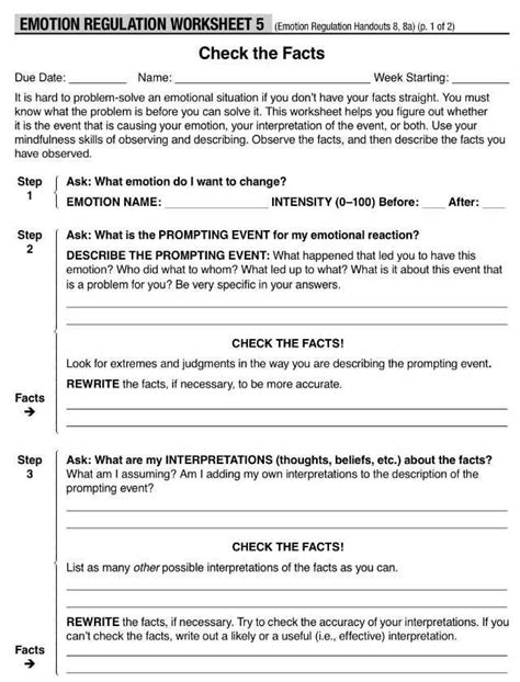 Life Skills Worksheets For Recovering Addicts As Well As Dbt Emotion ...