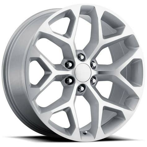 22 inch Chevy Tahoe OE Replica Snowflake Wheels Silver Machined Rims 22x9"