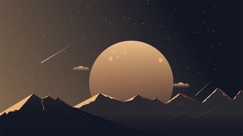 2560x1440 Minimalist Mountains Night 4k 1440P Resolution ,HD 4k ...