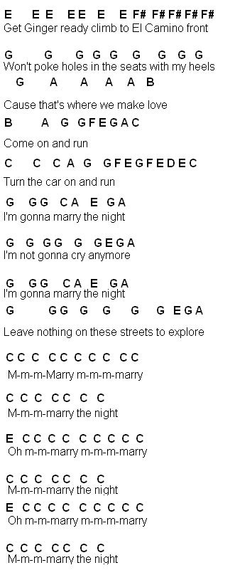 Flute Sheet Music: Marry The Night