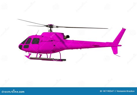 Pink Helicopter Isolated on White Stock Image - Image of aviation ...