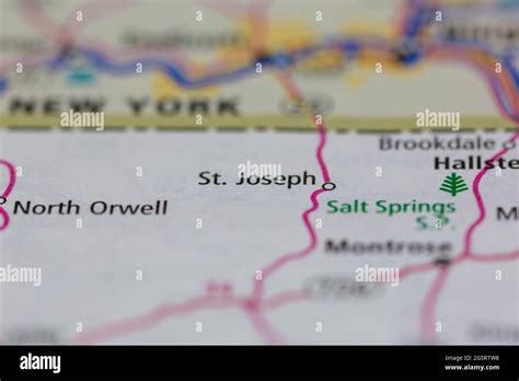 St Joseph Pennsylvania USA shown on a Geography map or Road map Stock ...