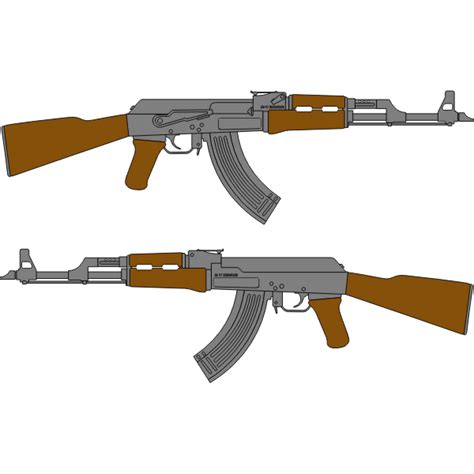 AK 47 Rifle Vector Drawing | Free SVG