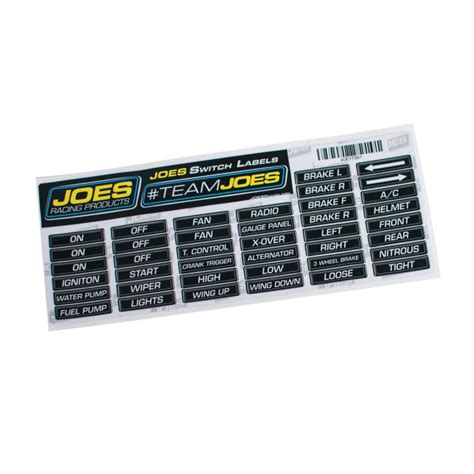 Joes Racing Products Switch Panel Labels – OG Racing