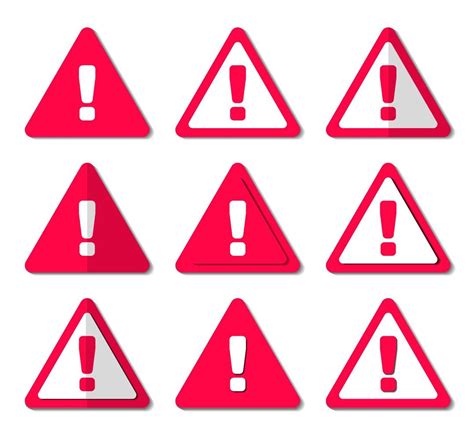 Triangle Warning Sign Minimalist Flat Design Set 22641302 Vector Art at ...