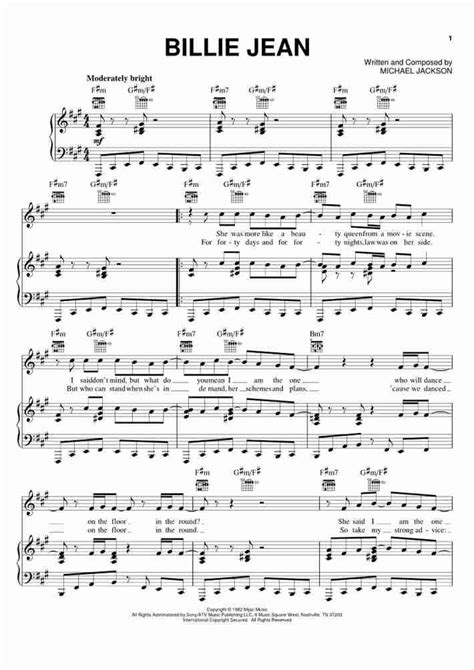 Billie Jean Sheet Music