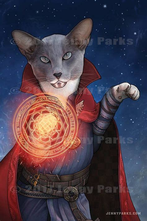 Docpurr Strange 4x6 Postcard - Etsy | Cute animal drawings, Cat art ...