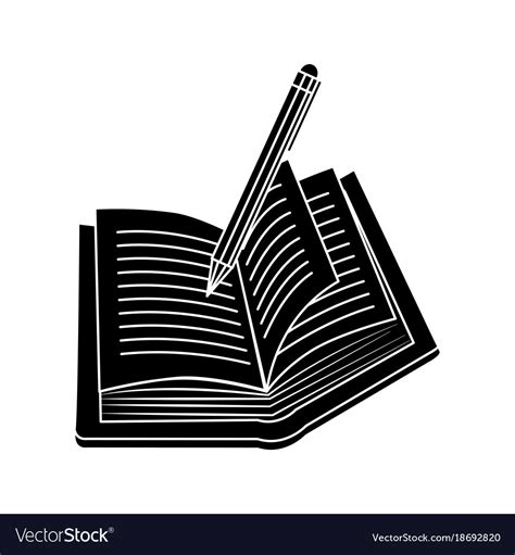 Book and pen design Royalty Free Vector Image - VectorStock