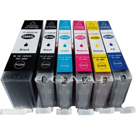 6 PCS New Compatible PGI 280XL CLI 281XL ink cartridge for canon 280 ...