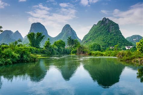 Karst Mountains of Guilin stock image. Image of landscape - 55607277