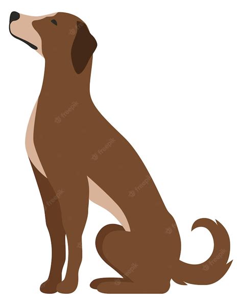 Premium Vector | Dog sitting pose cartoon pet side view