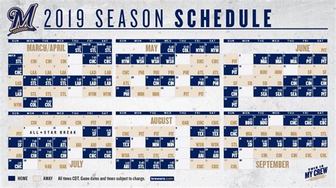 Brewers announce 2019 season schedule