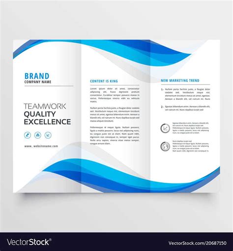 Blue Wavy Business Trifold Brochure Template inside Brochure Templates ...