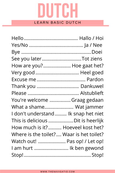 30 Must-Know Basic Dutch Phrases For Tourists – The Navigatio