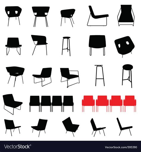 Modern furniture silhouette Royalty Free Vector Image