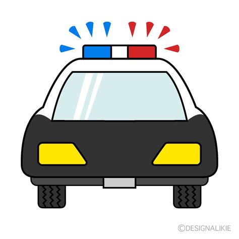 Police Car with Siren (Front) Clip Art Free PNG Image｜Illustoon