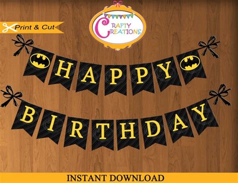 Items similar to Batman Banner - Printable Batman Birthday Party Banner ...