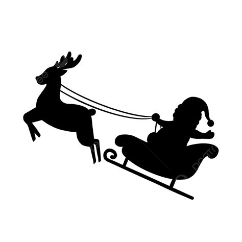 Santa Sleigh Silhouette PNG And Vector Images Free Download - Pngtree