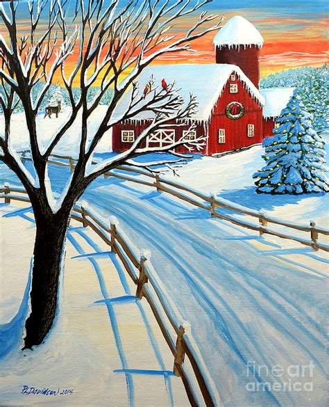 Winter barn paintings - idkasl