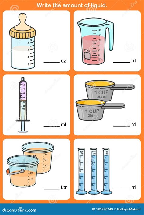 Measuring Liquid Volume Worksheet - Word Worksheet