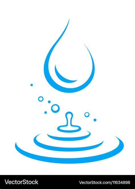 Water droplet and splash Royalty Free Vector Image