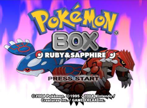 Pokemon Box: Ruby & Sapphire (Universal version) - ROM hacks - Project ...