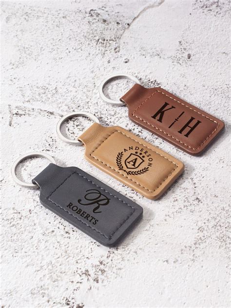 Personalized Leather Keychain With Name And Initial | Rugged Gifts