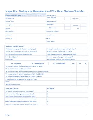 Fire Alarm Preventive Maintenance Checklist - Fill Online, Printable ...
