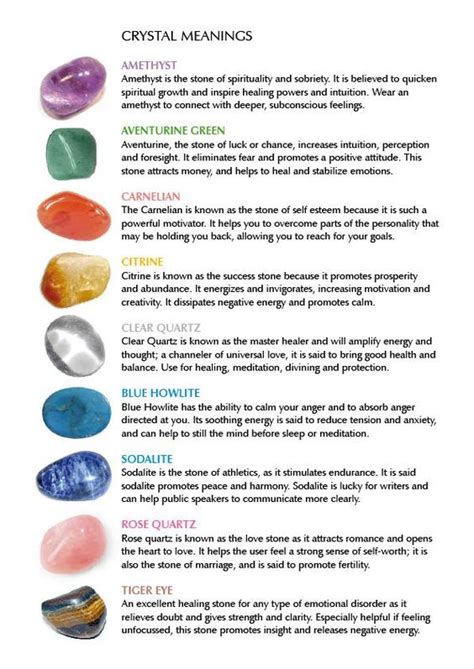 Crystal Meanings – Witches Of The Craft® | Crystal healing stones ...