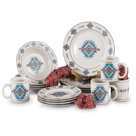 16 - Pc. Stoneware Dinnerware Set - 98498, Dinnerware & Flatware at ...