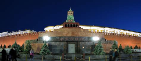 Lenin's Mausoleum also known as Lenin's Tomb at the center of Moscow ...