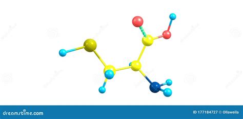 Cysteine Molecular Structure Isolated on White Stock Illustration ...