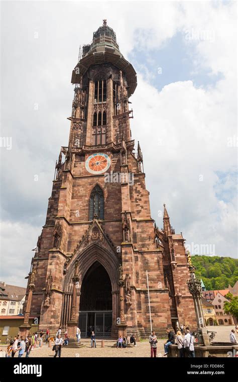 Exterior of Freiburg Munster cathedral, a medieval church in Freiburg ...