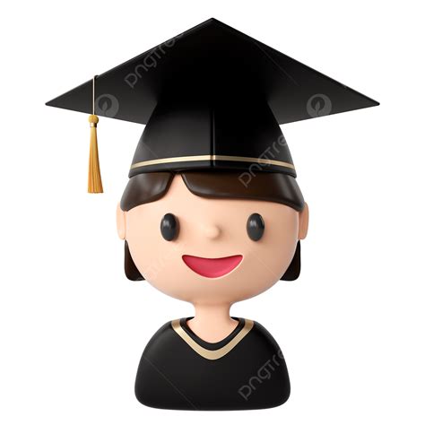 Graduation Wear White Transparent, Girl Cartoon Wearing Graduation Cap ...