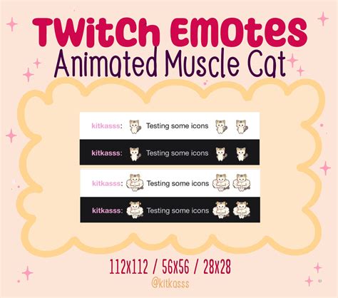 Animated Twitch Emote Buff Cat Emote Muscle Cat Emote - Etsy