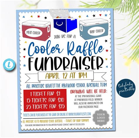 Cooler Raffle Ticket Fundraiser Flyer | TidyLady Printables