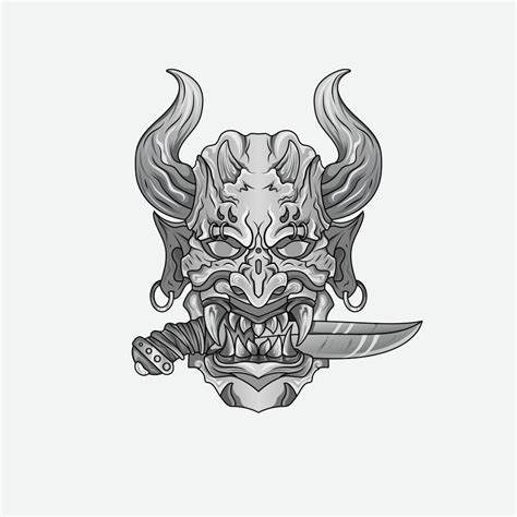 Shinigami mask illustration tattoos Black And White Traditional ...