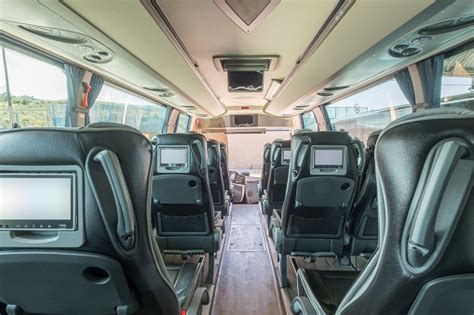 Interior Of A Luxury Bus Coach Stock Photo - Download Image Now - iStock