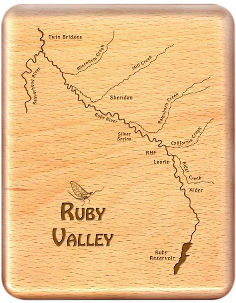 RUBY RIVER MAP Fly Fishing Fly Box Custom Engraved and Personalized ...