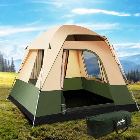 Weisshorn Family Camping Tent 4 Person Hiking Beach Tents Canvas Ripst ...