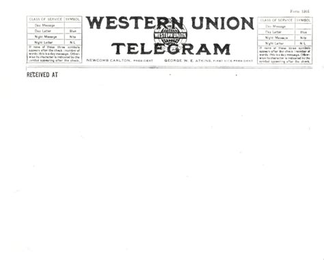 Western Union Telegram Template | TUTORE.ORG - Master of Documents