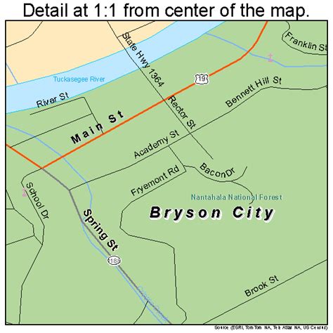 Bryson City North Carolina Street Map 3708480